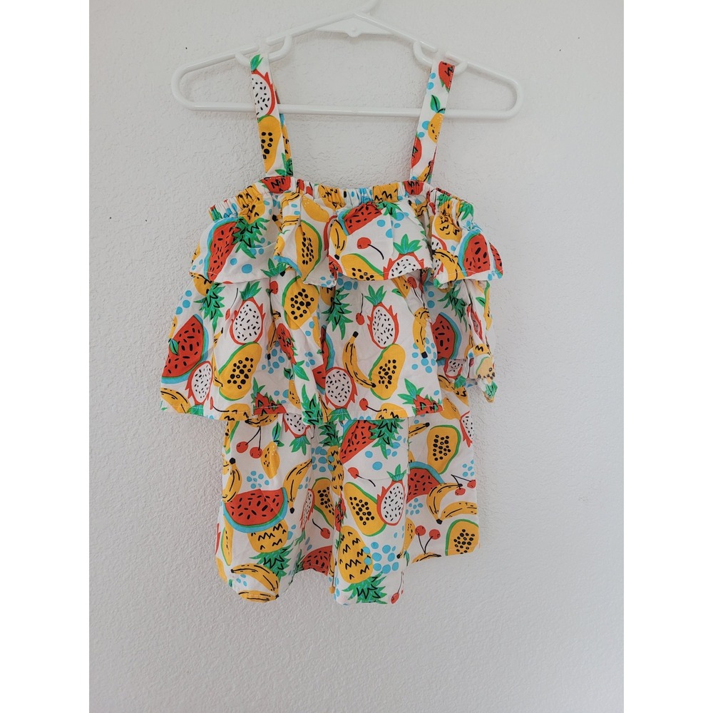 Tucker + Tate Girls Tropical Fruit Print Ruffle Romper Size 3 Watermelon #2